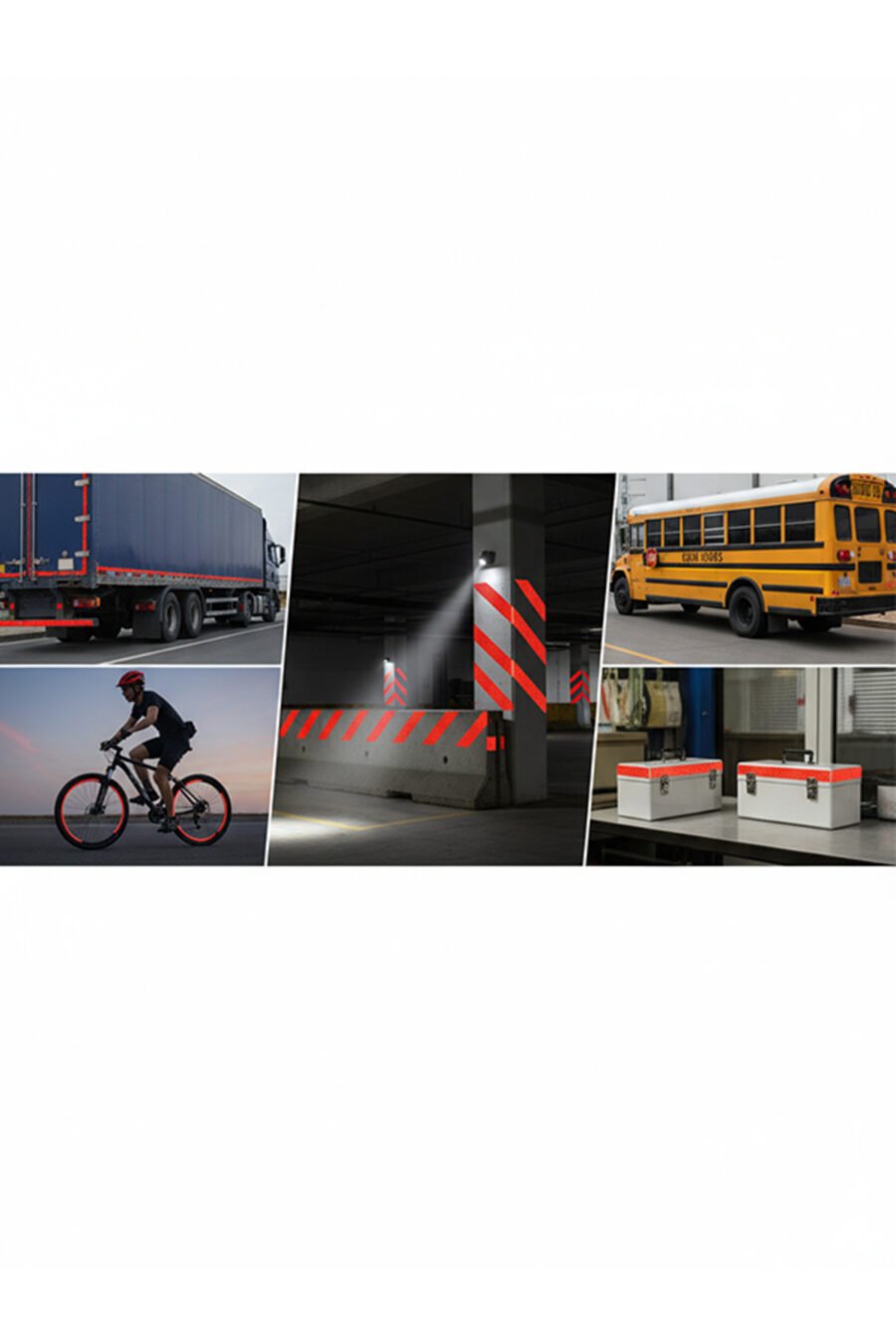 Kırmızı Reflektör Şerit İkaz Bandı (2 Metre)