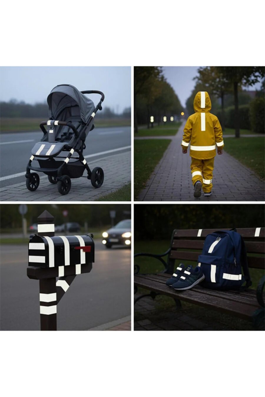 Beyaz Reflektör Şerit İkaz Bandı (2 Metre)