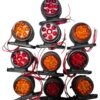Mercekli Mini Takoz 12 Ledli Sarı-Kırmızı 12v-24v ( 10 Adet )