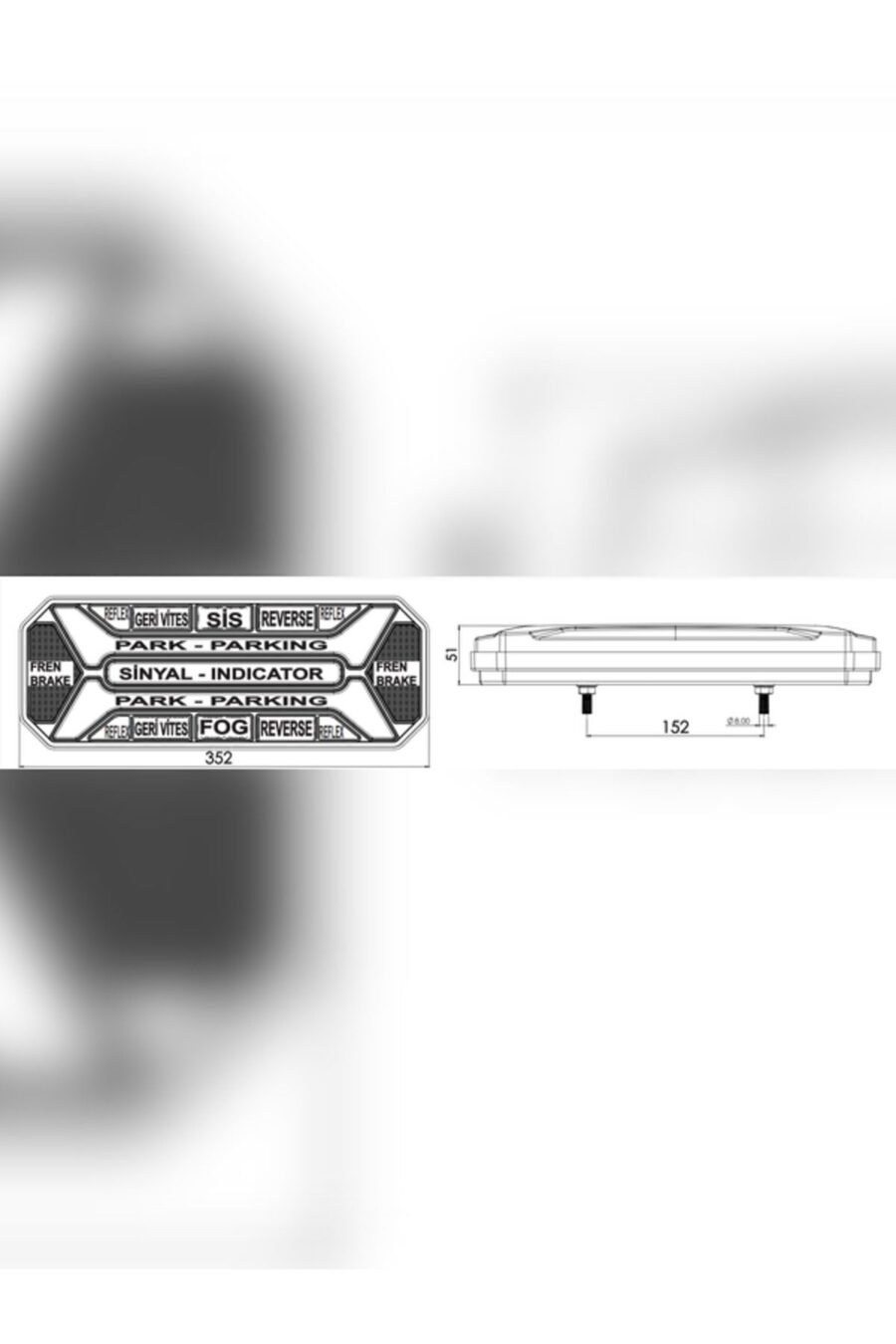 Star Model Neon Stop Lambası - Kayar Sinyalli (24v)