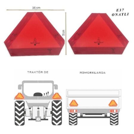 Üçgen Römork Reflektör Seti (2'li / Ece R 70 Onaylı)