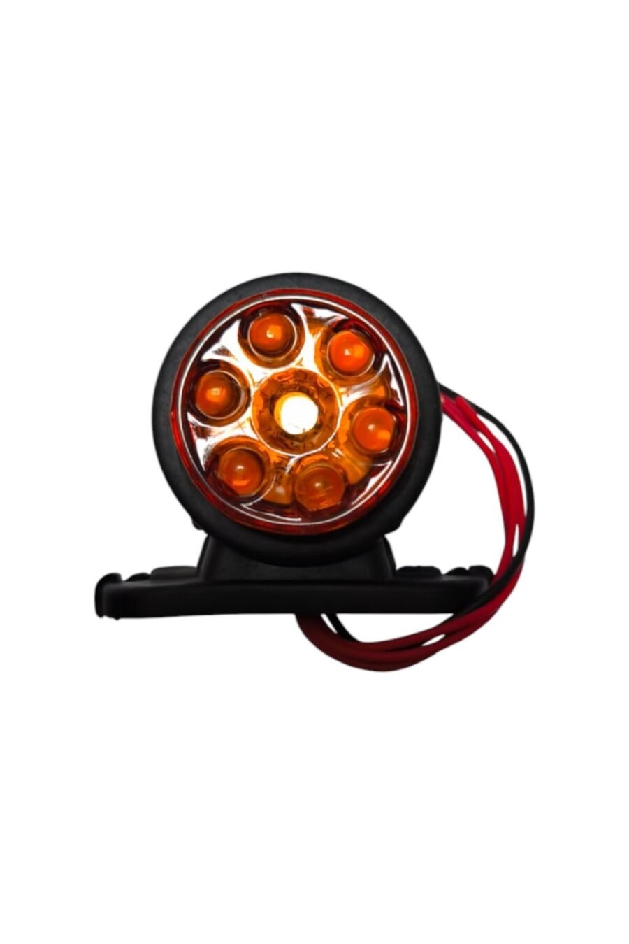 Mercekli Mini Takoz 12 Ledli Sarı-Kırmızı 12v-24v ( 10 Adet )