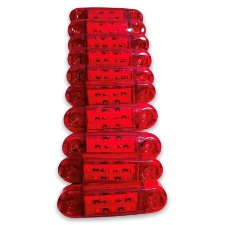 10'lu Tombul Parmak Led Seti - Kırmızı (9 Led / 12-24v)