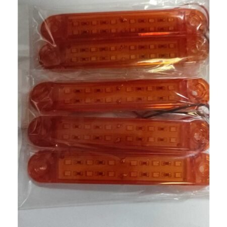 12 Led'li Çift Sıra Uzun Lamba - Turuncu (12-24v)