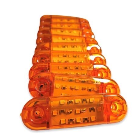 10'lu Su Geçirmez Tombul Led Lamba - Turuncu (9 Led)