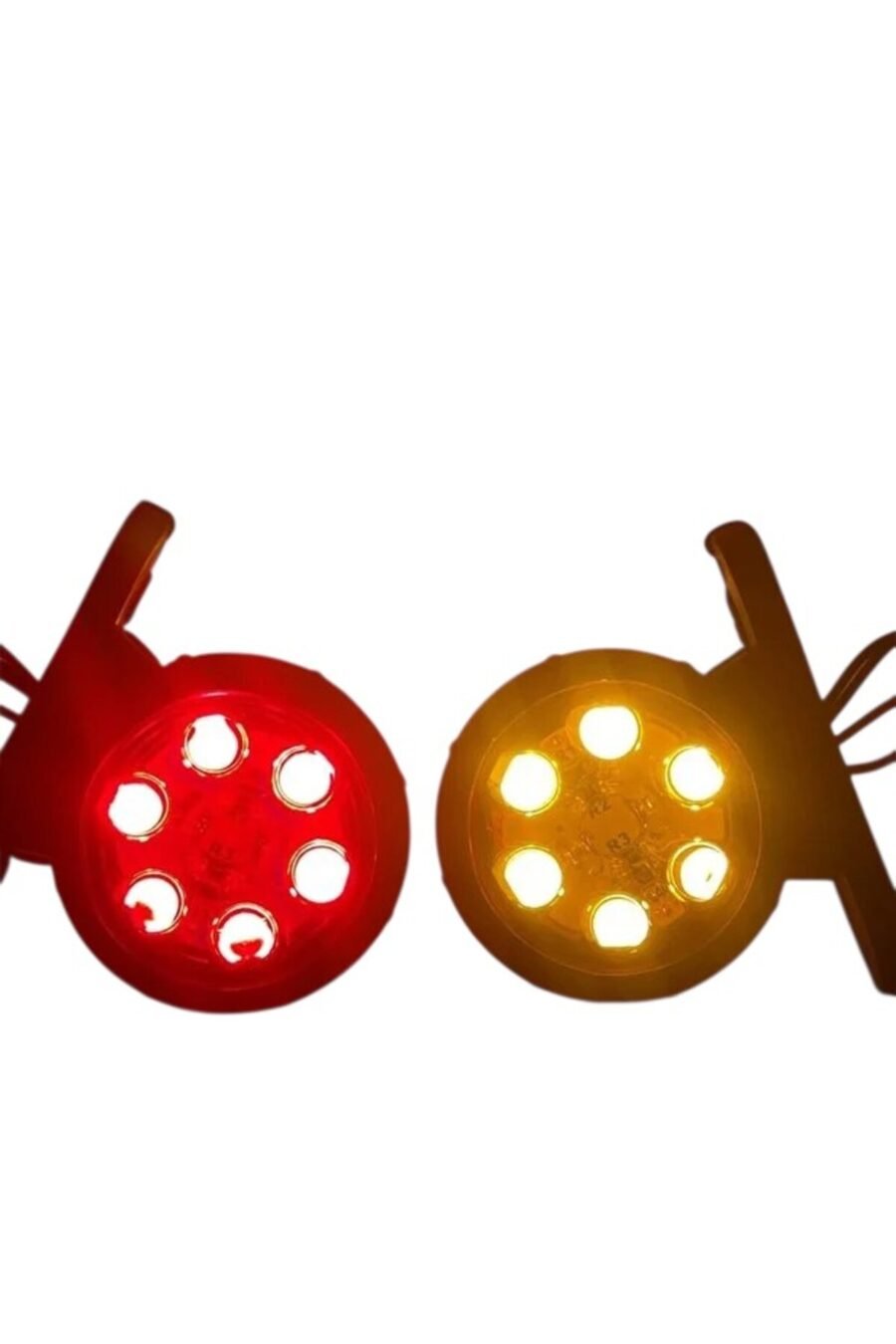 Mercekli Mini Takoz 12 Ledli Sarı-kırmızı 12-24v