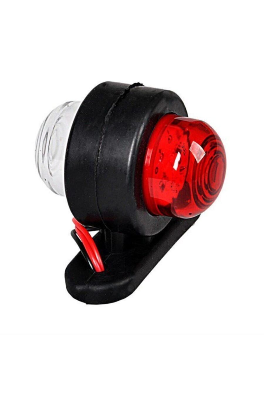 Tek Ledli Mini Takoz Lamba Kırmızı-beyaz (12v-24v)