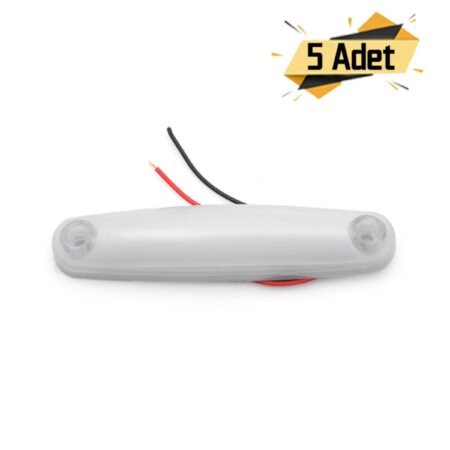 5'li Neon Yan Kasa Lambası Seti - Beyaz