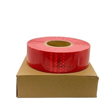 Petekli Reflektör Şerit Bant - Kırmızı (50 Metre / Tüvtürk Uyumlu)