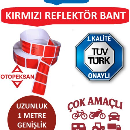 Kırmızı Kesikli Reflektör Şerit Bant (tüvtürk Onaylı - 1 Metre)