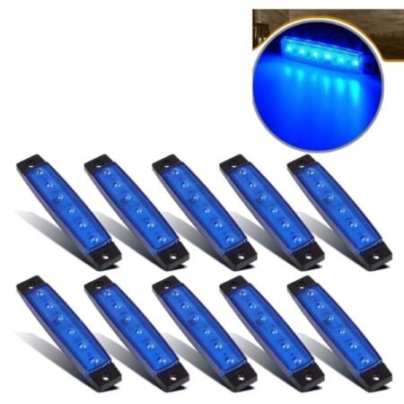 Dorse Parmak Lamba 12 -24 Volt 6 Ledli (Mavi Renk) 10 Adet Parmak Led Dorse Kamyon Led Lamba
