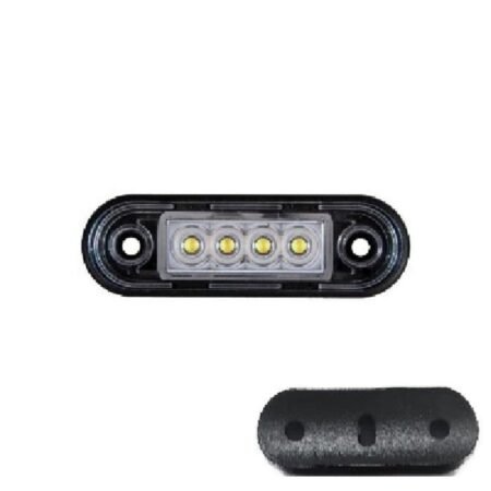 Parmak Lamba Lastikli (Krom Boru Tipi) 4 Led'li 83Mm 12V-24V Beyaz - Fr0170-L-W