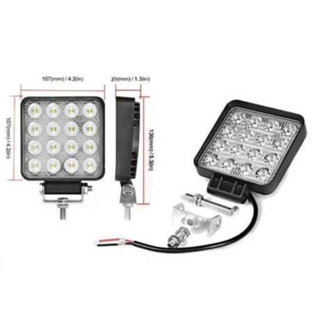 16 Ledli Geri Vites Lambası 12-24v 48w Offroad Projektör Çalışma Lambası 1 Adet