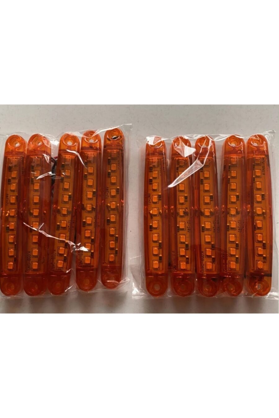 20 Adet Turuncu Parmak Led (9 Ledli) Led Pozisyon Lambası Sanel Model Arkası Kapaklı
