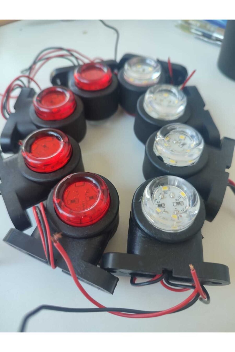Mini Star Takoz Lamba 6+6 Led Kırmızı Beyaz 10 Adet