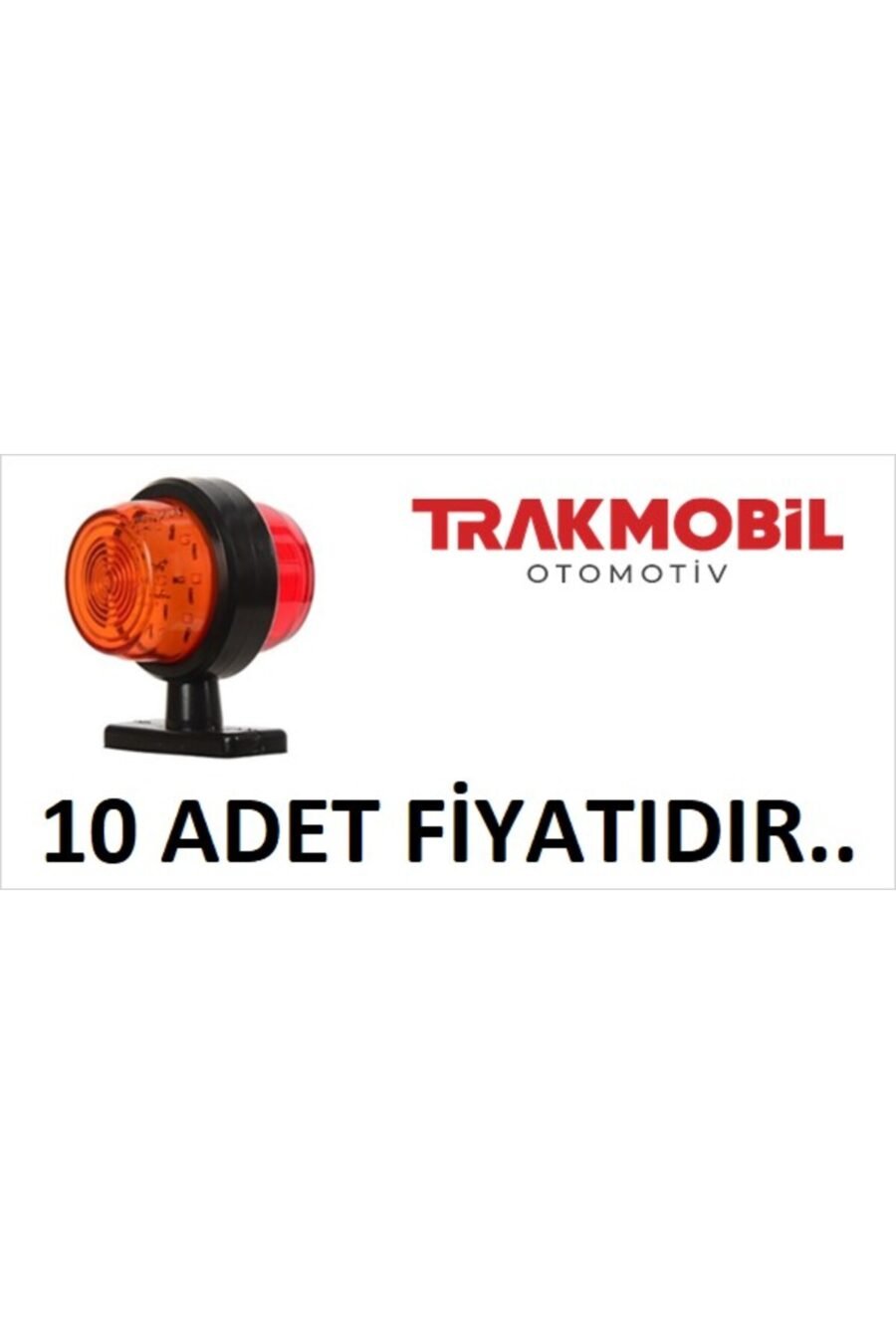 Geniş Maksi Takoz Lamba Ledli (10 Adet) Sarı - Kırmızı