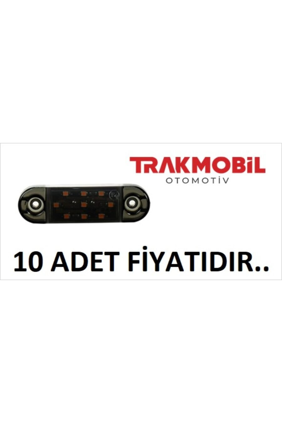 Oval Parmak Lamba 9 Ledli Füme Cam (10 Adet) Sarı