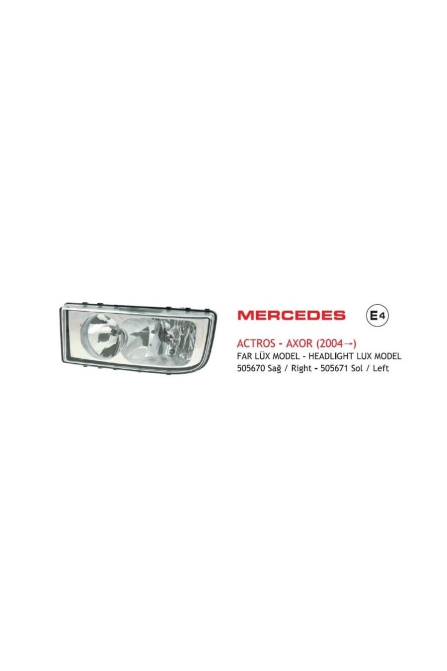 Far Mercedes AXor Mp2 Manuel Sağ E-Belgeli