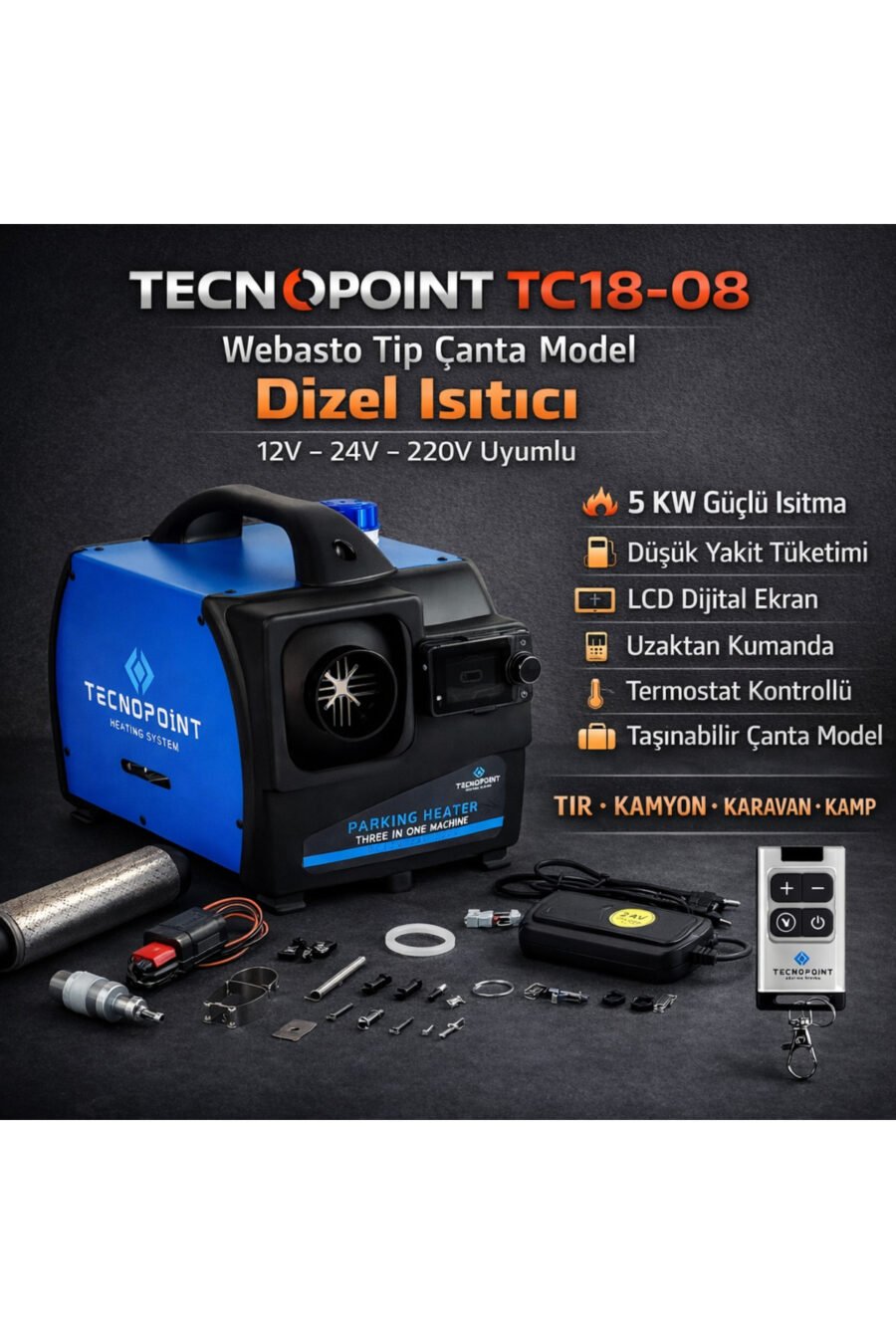 Yeni Nesil 2025 Bluetoot,termostat Dizel Isıtıcı Webasto 5KW