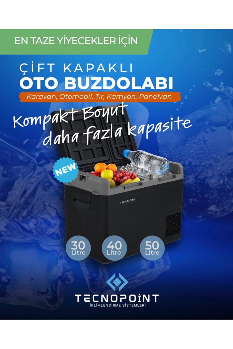 Çift Kapaklı Oto Buzdolabı 40 Litre