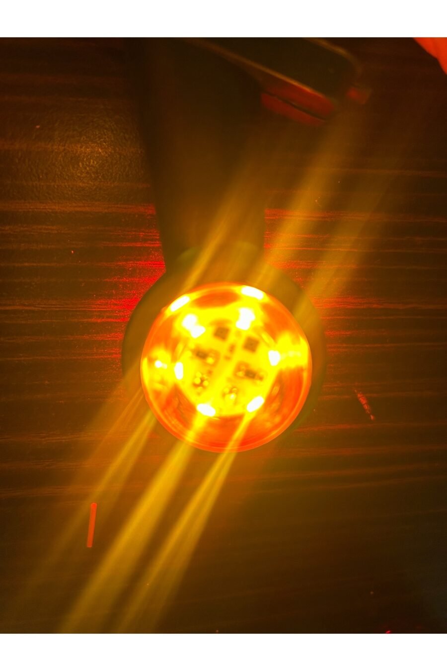 Mini Boynuz Lamba Sarı Kırmızı 12.24 Volt Düz