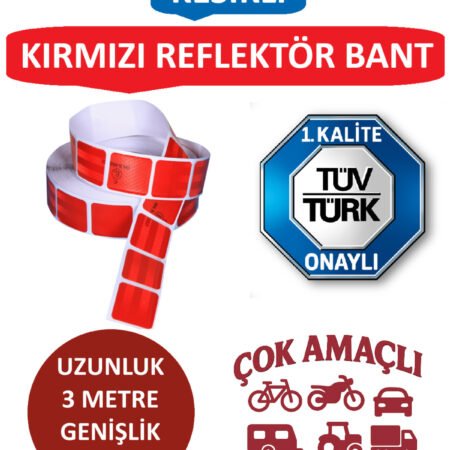 1_org_zoom-472.jpg Reflektör Bant - Fosforlu Bant - Kırmızı - Tüvtürk Onaylı - 3 Metre - 5 Cm - Kesikli