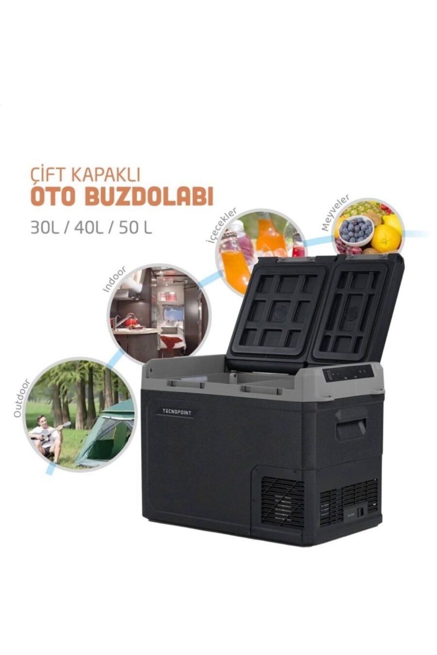 Oto Buzdolabı 30 Litre Çift Kapak