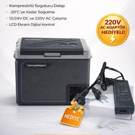 220 Volt Adaptör Hediyeli 40lt Tek Bölmeli Yeni Nesil Araç Oto Buzdolabı Seri