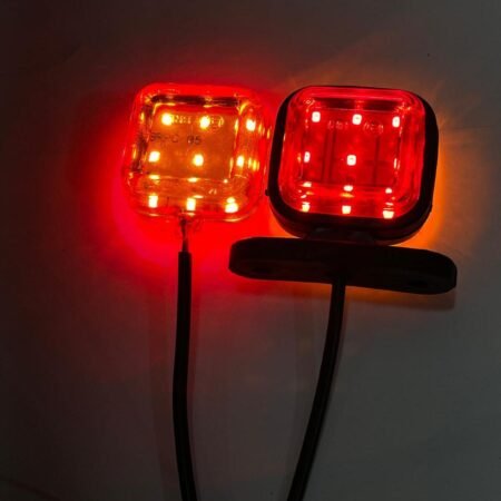 Mini Kare Takoz Ledli Lamba [Sarı-Kırmızı] 10 Adetli [12-24VOLT]