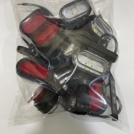 Oval Takoz Lamba 8 Ledli [10ADET] Beyaz-Kırmızı