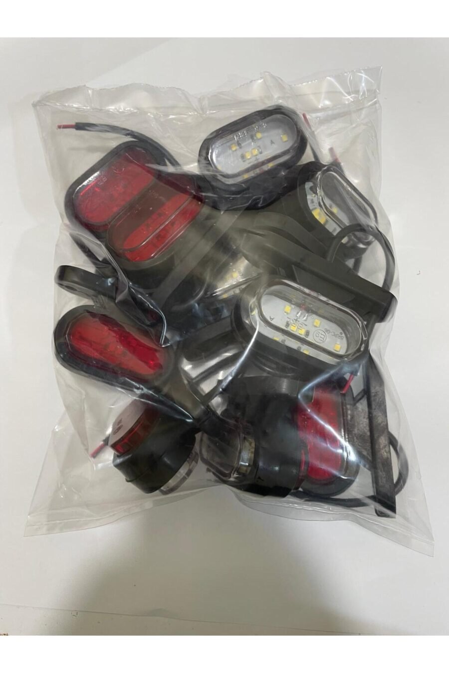 Oval Takoz Lamba 8 Ledli [10ADET] Beyaz-Kırmızı