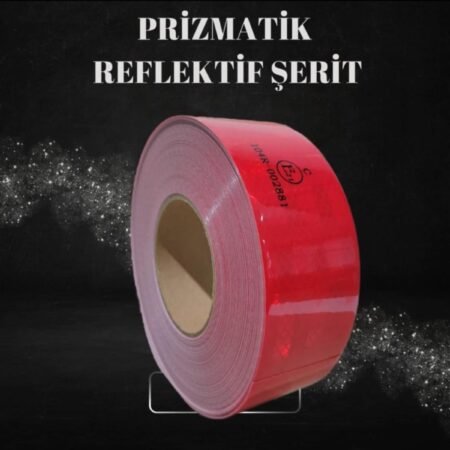 50 Metre 1.KALİTE Şerit Reflektör Kırmızı Tüvtürk Muayene Onaylı
