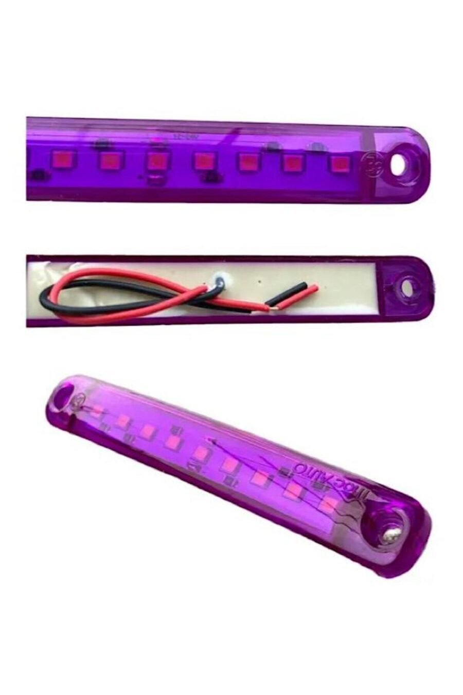 10 Adet 9 Ledli Parmak Led Lamba Mor 12v-24v