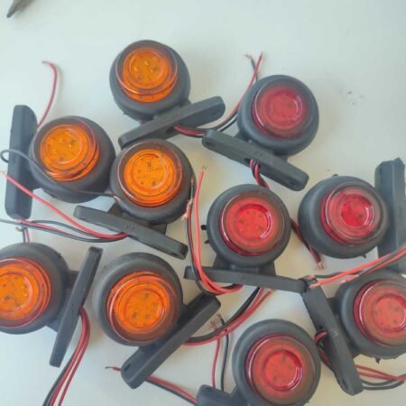 10 Adet 6+6 Led'li Mini Takoz Led (Sarı - Kırmızı) (Kamyon Tır Aksesuar Dorse Lambası) - 12/24 Volt